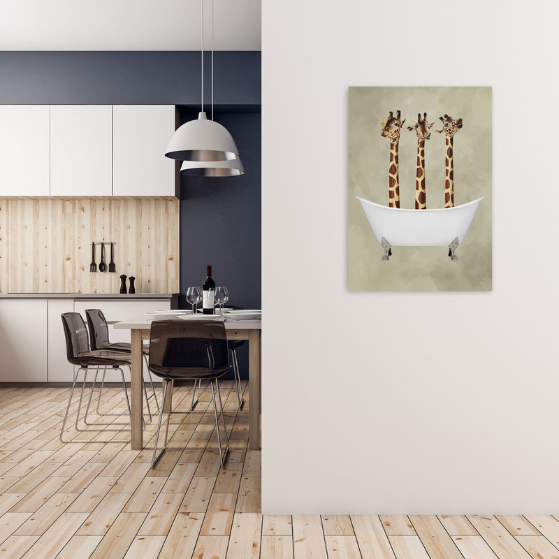 Giraffes In Bathtub Art Print by Coco Deparis A1 Black Frame