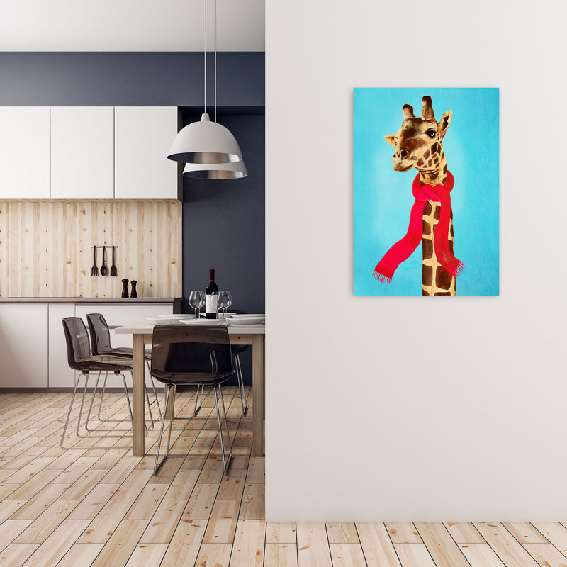 Giraffe In Winter Art Print by Coco Deparis A1 Black Frame
