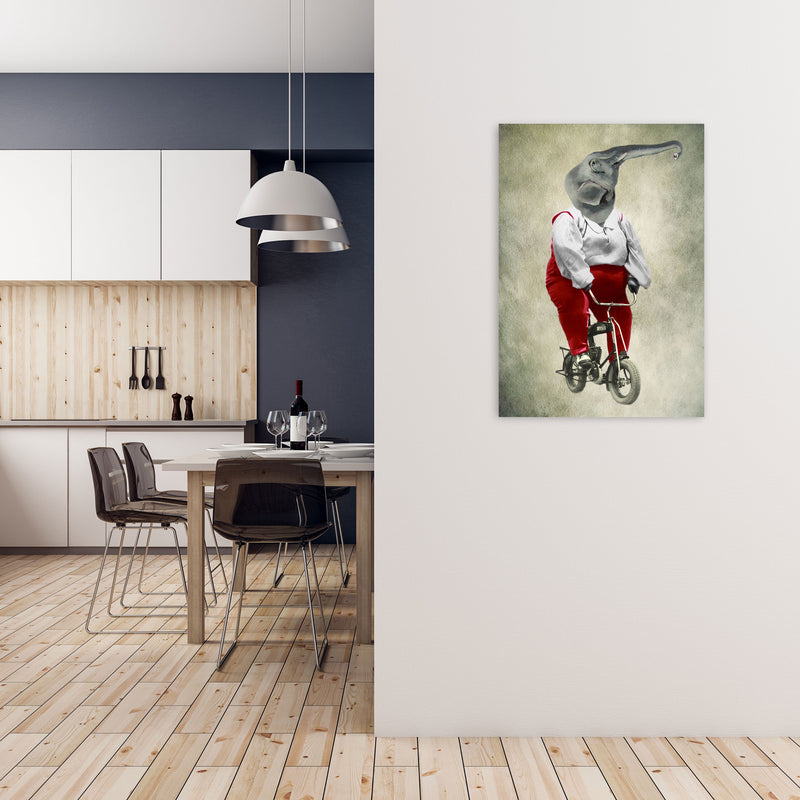 Elephant On Bicycle 02 Art Print by Coco Deparis A1 Black Frame
