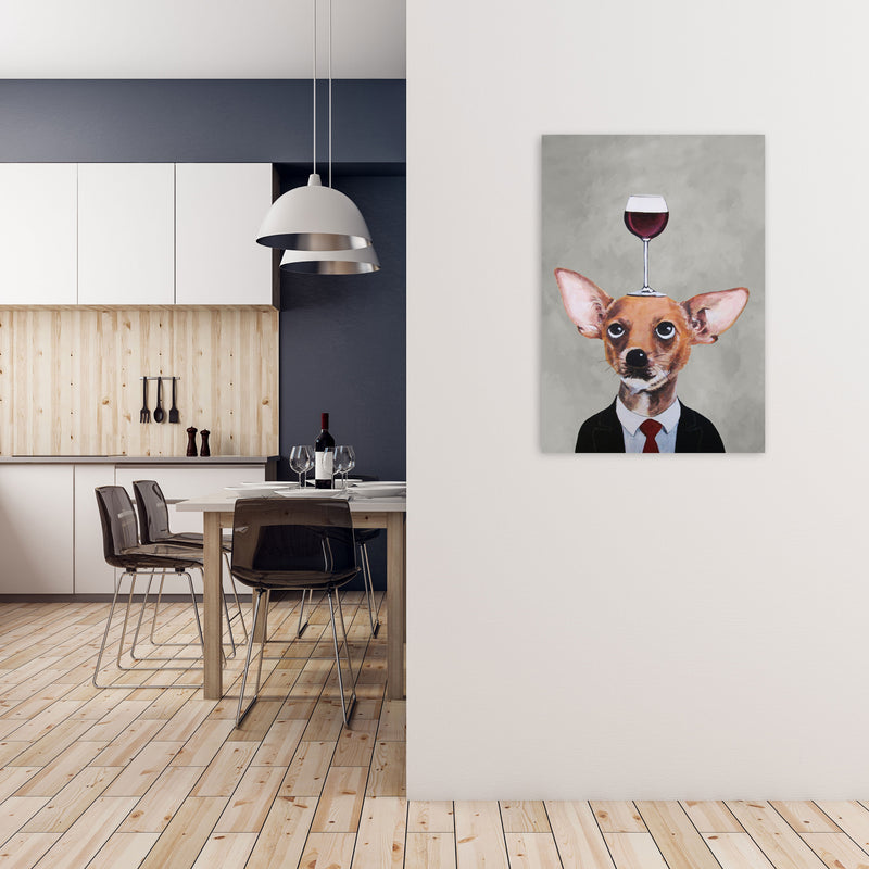 Chihuahua With Wineglass Art Print by Coco Deparis A1 Black Frame