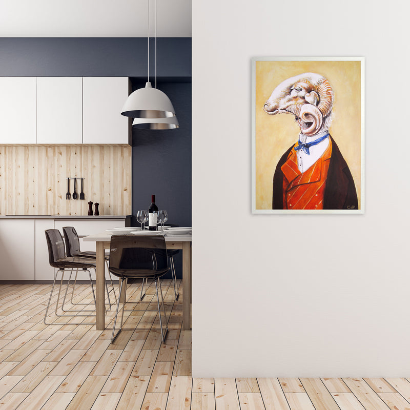 Ram Art Print by Coco Deparis A1 Oak Frame