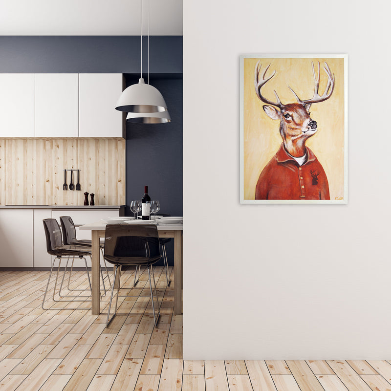 Deer 01 Art Print by Coco Deparis A1 Oak Frame