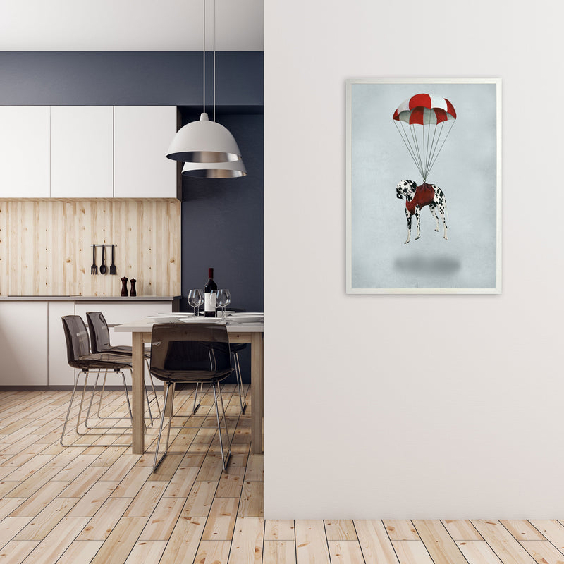 Dalmatian Parachute Art Print by Coco Deparis A1 Oak Frame