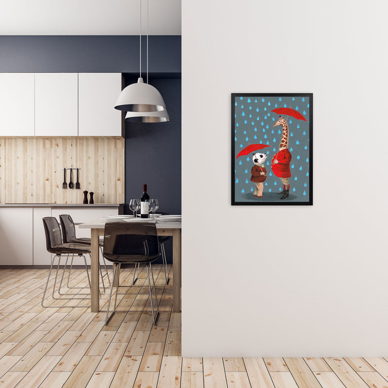 Panda And Giraffe Art Print by Coco Deparis A2 White Frame
