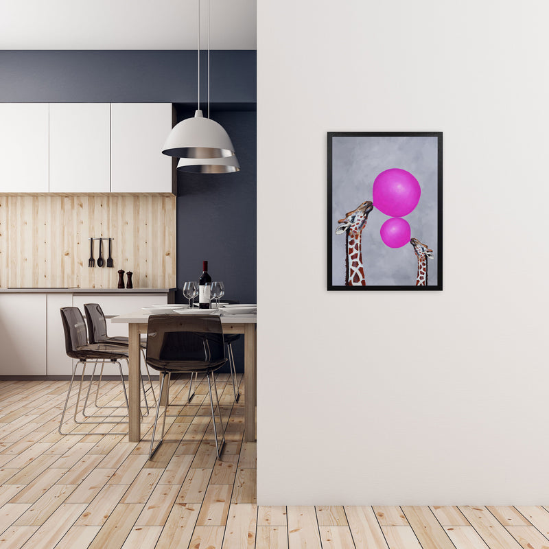 Giraffes With Bubblegum 3 Art Print by Coco Deparis A2 White Frame
