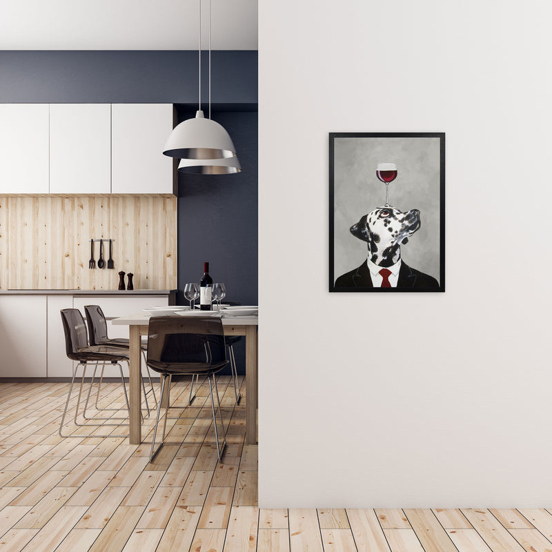 Dalmatian With Wineglass Art Print by Coco Deparis A2 White Frame