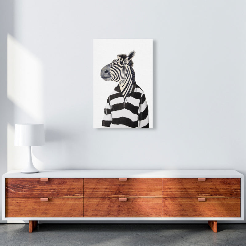 Zebra With Stripy Shirt Art Print by Coco Deparis A2 Canvas