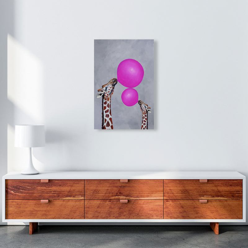 Giraffes With Bubblegum 3 Art Print by Coco Deparis A2 Canvas