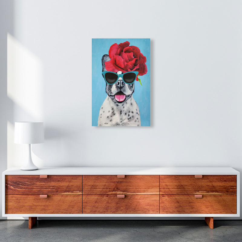 Fashion Bulldog Blue Art Print by Coco Deparis A2 Canvas