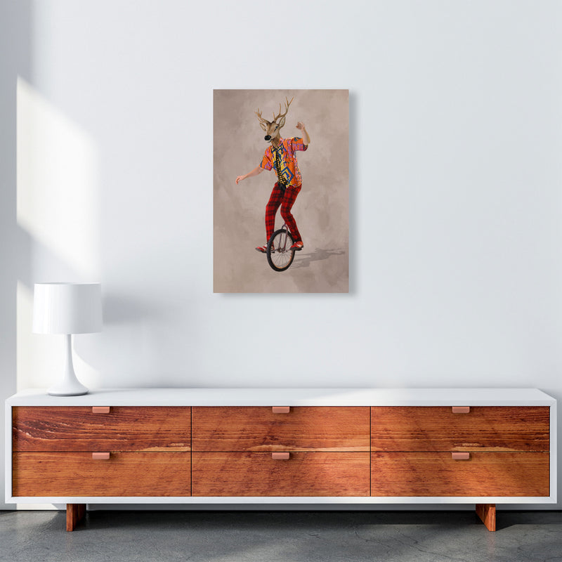 Deer On One Wheel Art Print by Coco Deparis A2 Canvas