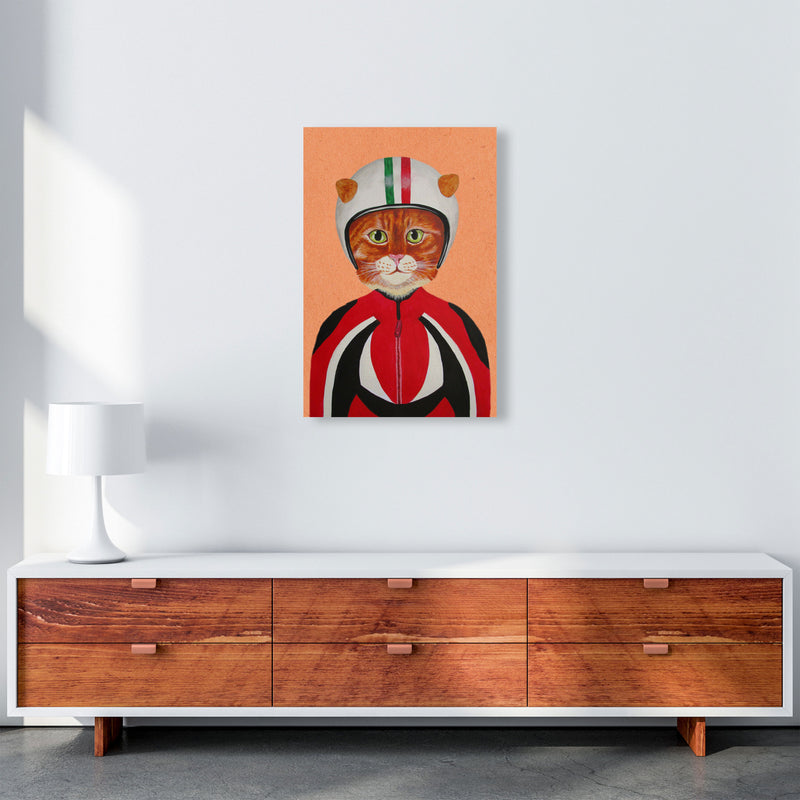 Cat With Helmet Art Print by Coco Deparis A2 Canvas