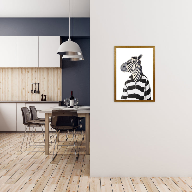 Zebra With Stripy Shirt Art Print by Coco Deparis A2 Print Only