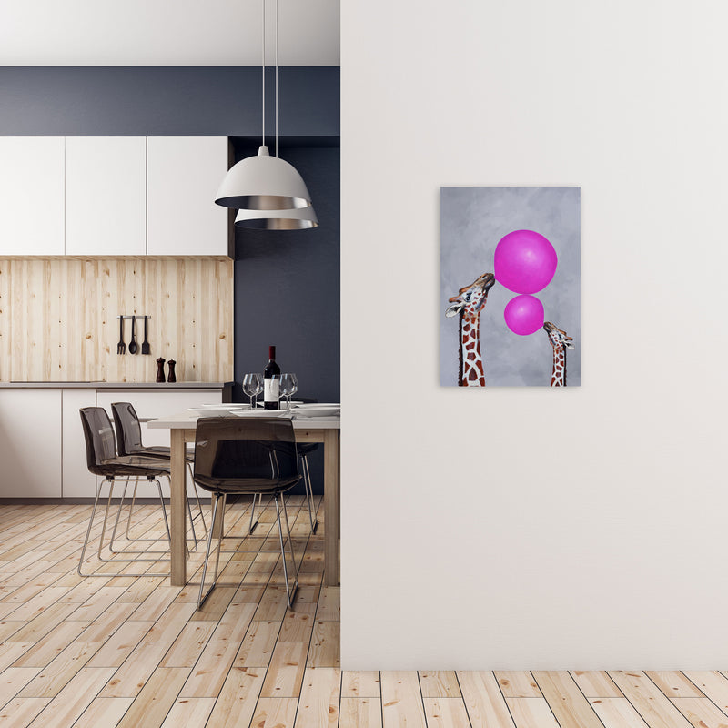 Giraffes With Bubblegum 3 Art Print by Coco Deparis A2 Black Frame