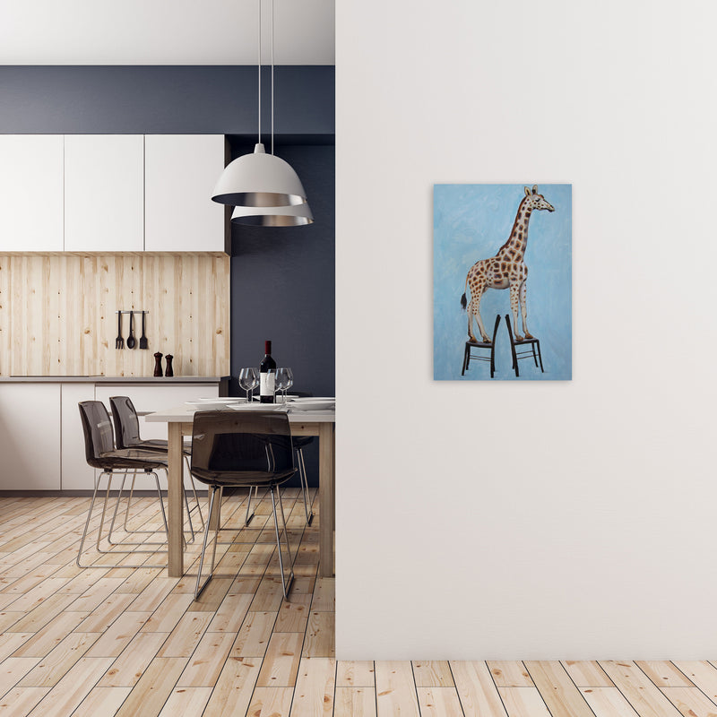 Giraffe On Chairs Art Print by Coco Deparis A2 Black Frame