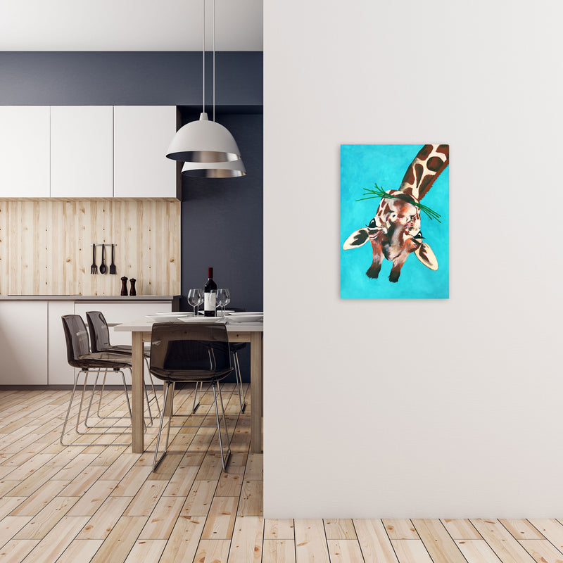 Giraffe Upside Down Art Print by Coco Deparis A2 Black Frame