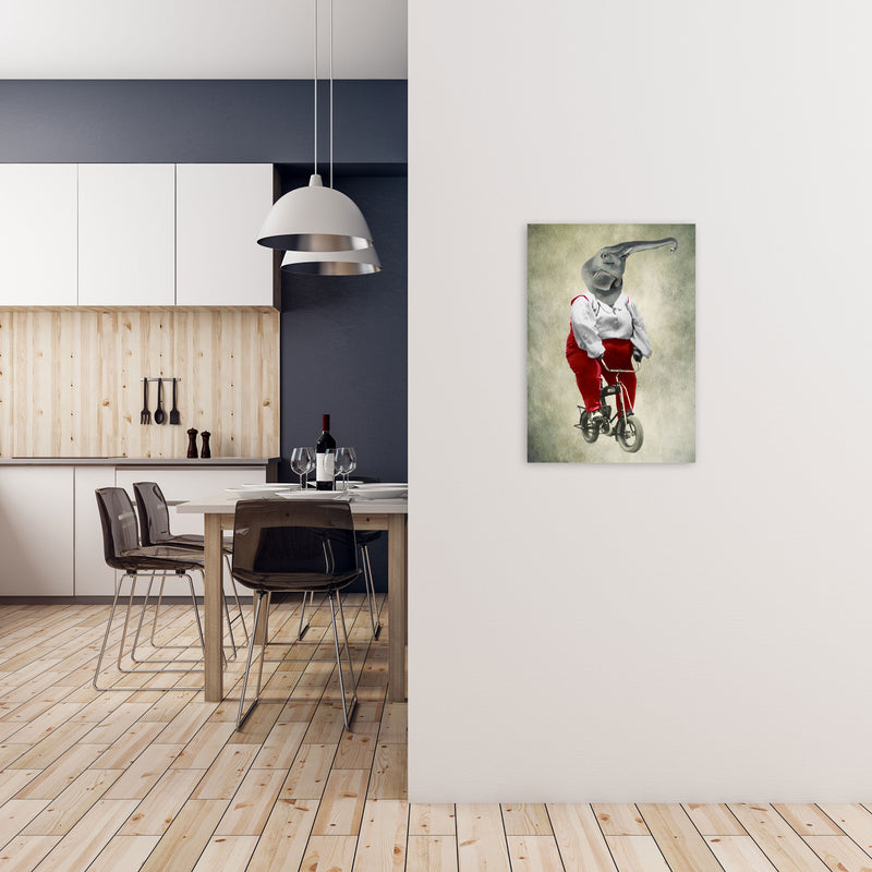 Elephant On Bicycle 02 Art Print by Coco Deparis A2 Black Frame