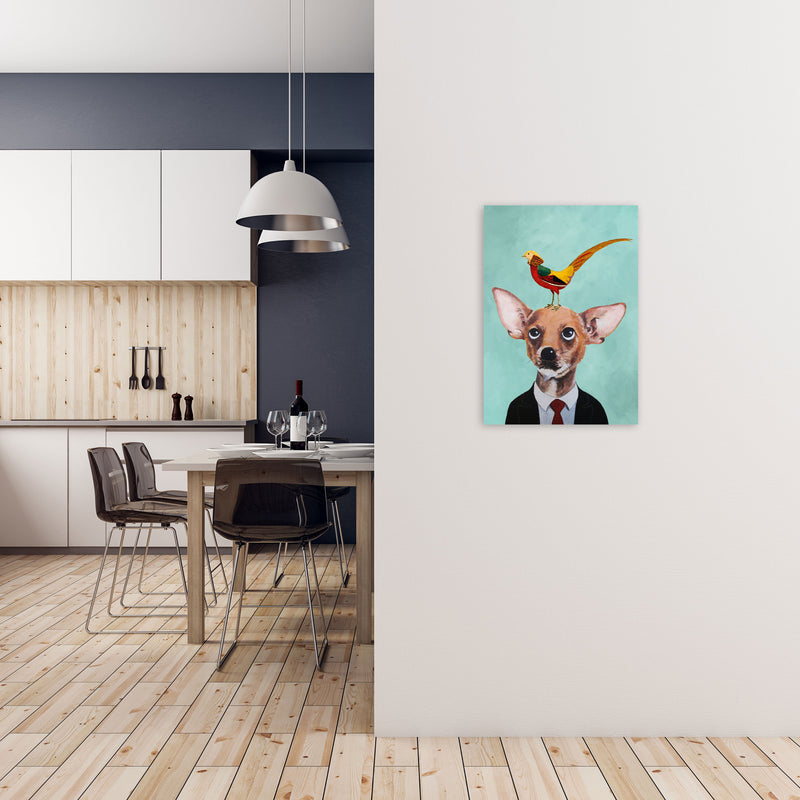 Chihuahua With Bird Art Print by Coco Deparis A2 Black Frame