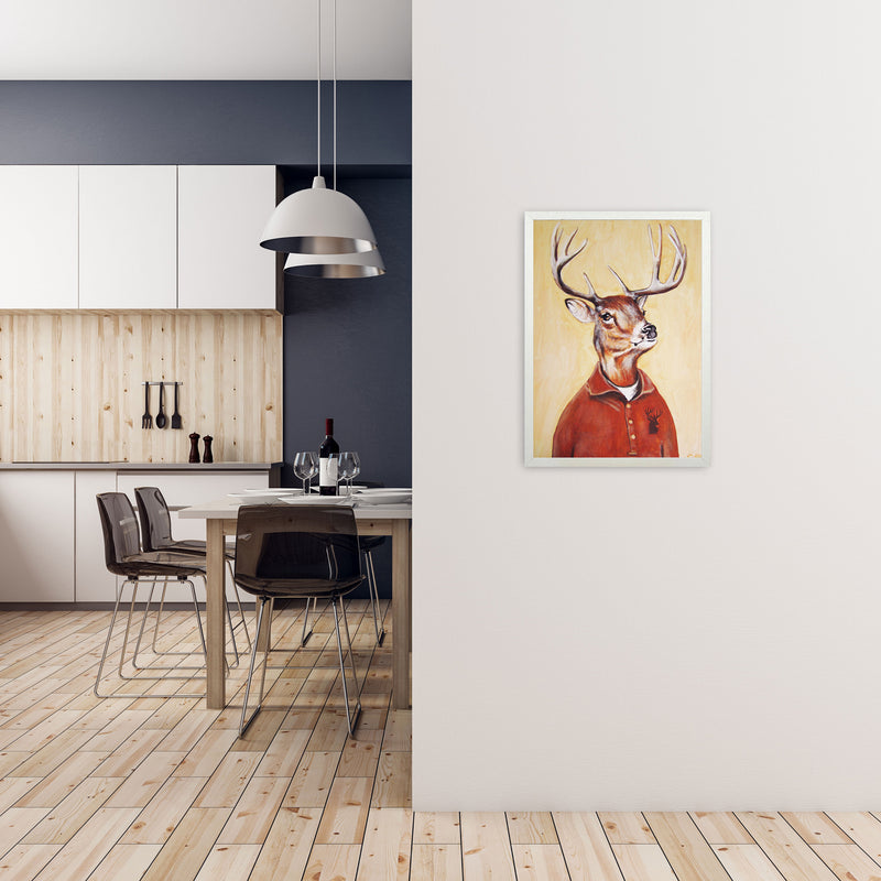 Deer 01 Art Print by Coco Deparis A2 Oak Frame