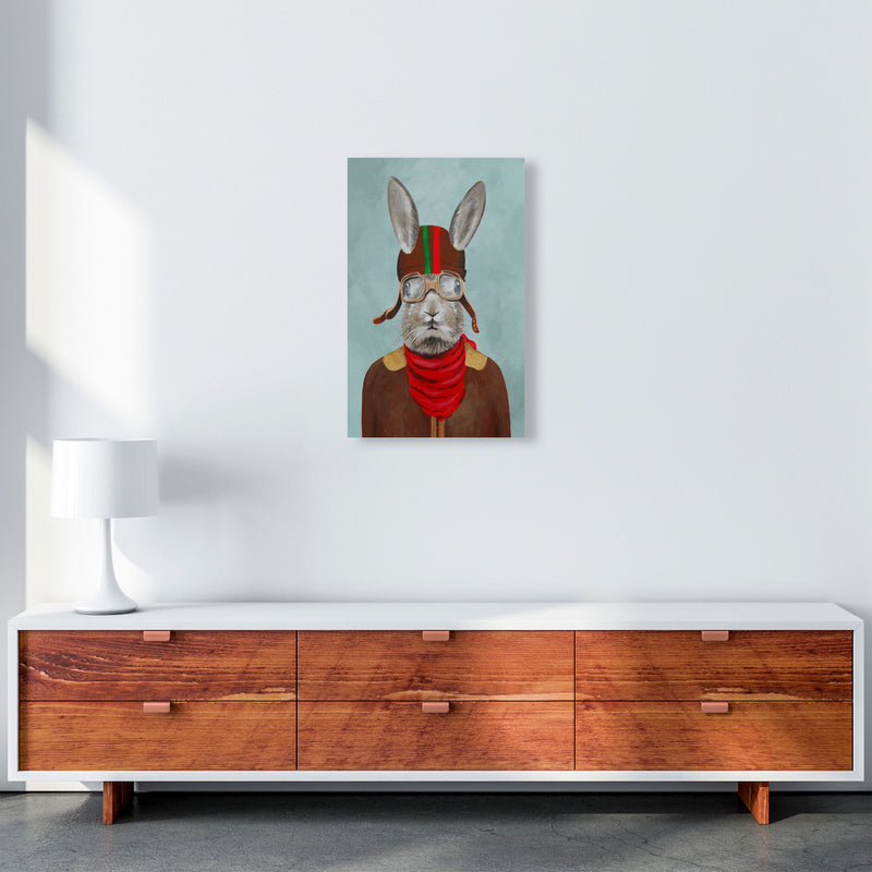 Rabbit With Helmet Art Print by Coco Deparis A3 Canvas