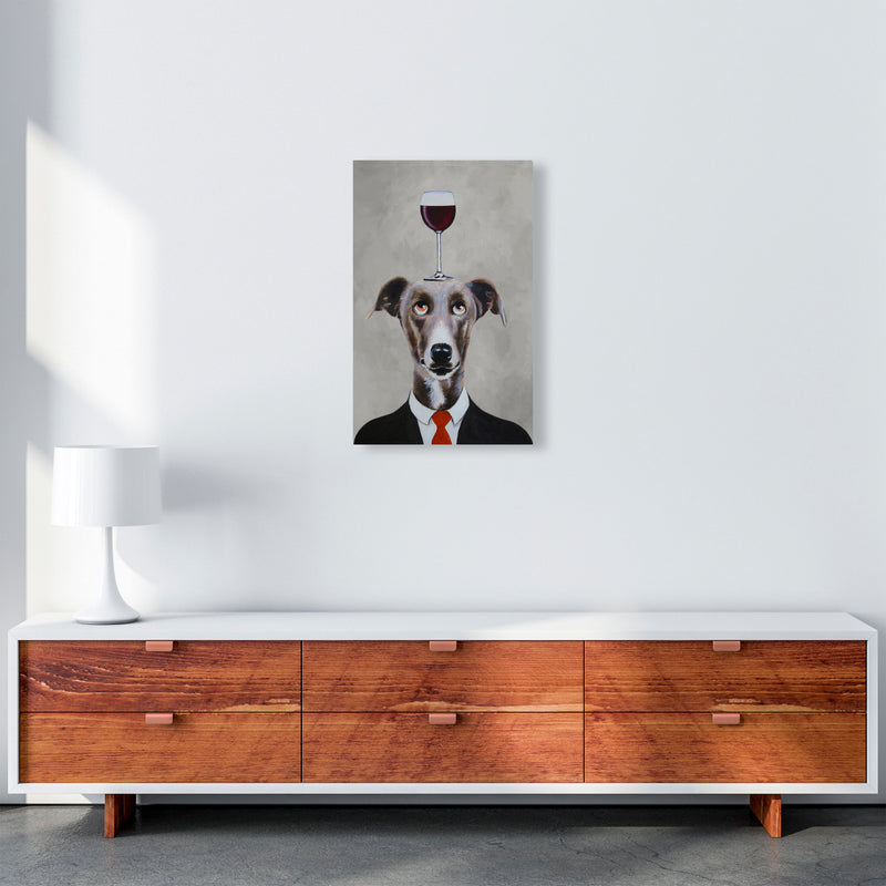 Greyhound With Wineglass Art Print by Coco Deparis A3 Canvas