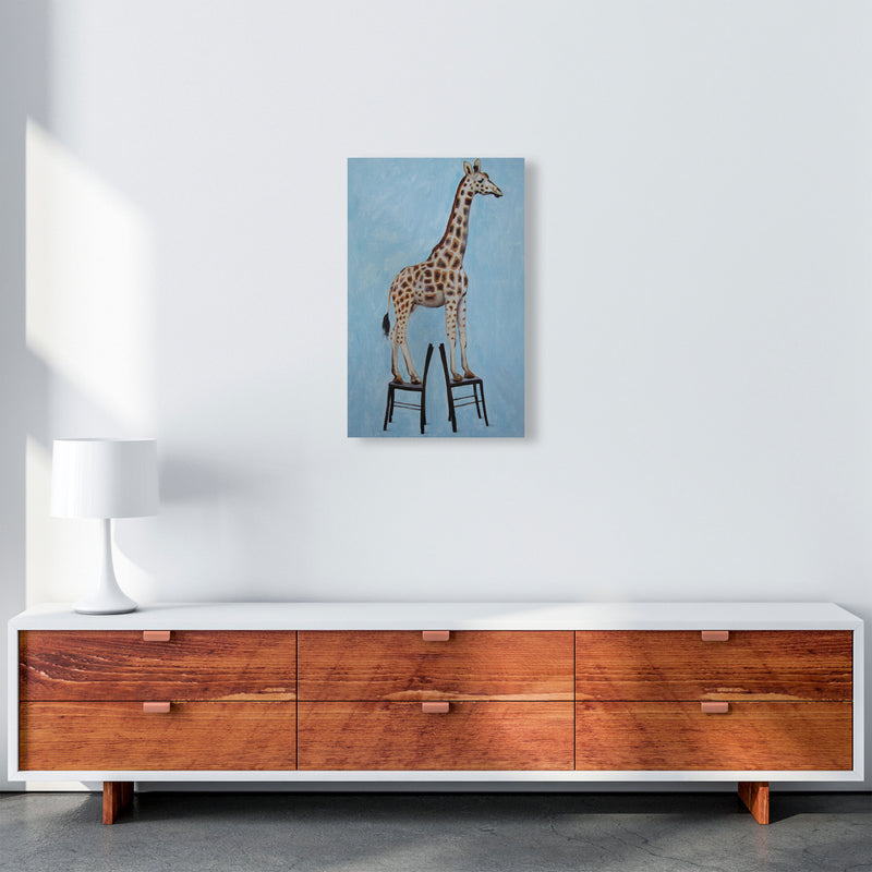 Giraffe On Chairs Art Print by Coco Deparis A3 Canvas
