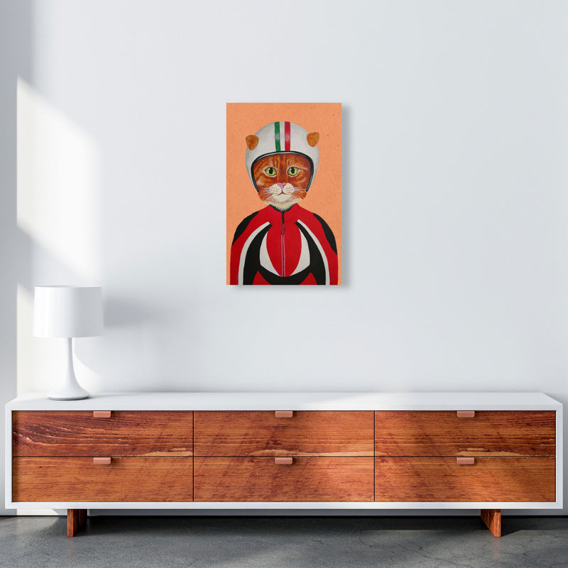 Cat With Helmet Art Print by Coco Deparis A3 Canvas