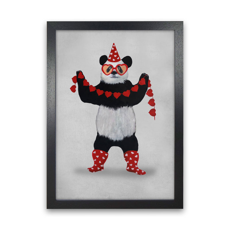 Panda Party Art Print by Coco Deparis Black Grain