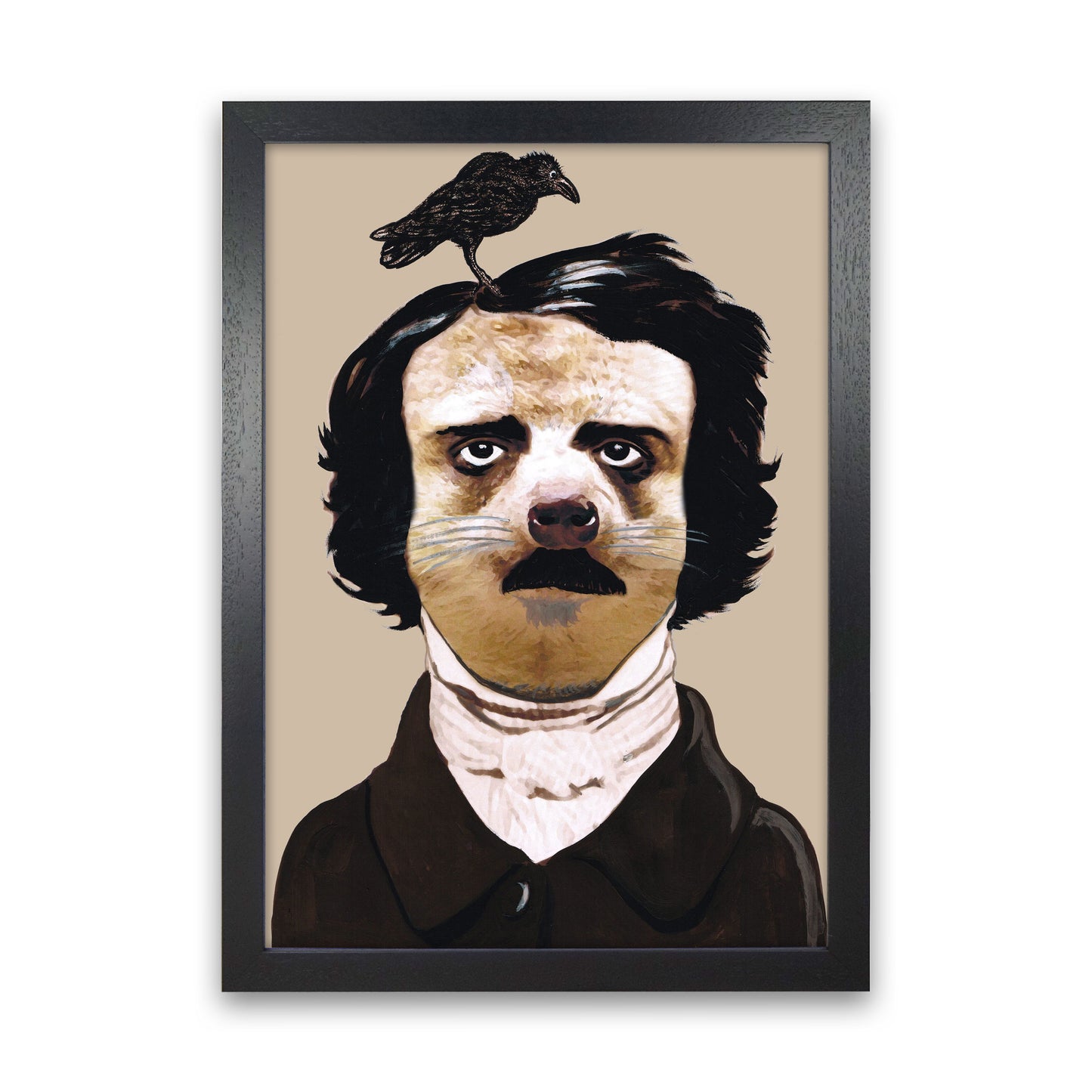 Edgar Allan Poe Art Print by Coco Deparis Black Grain