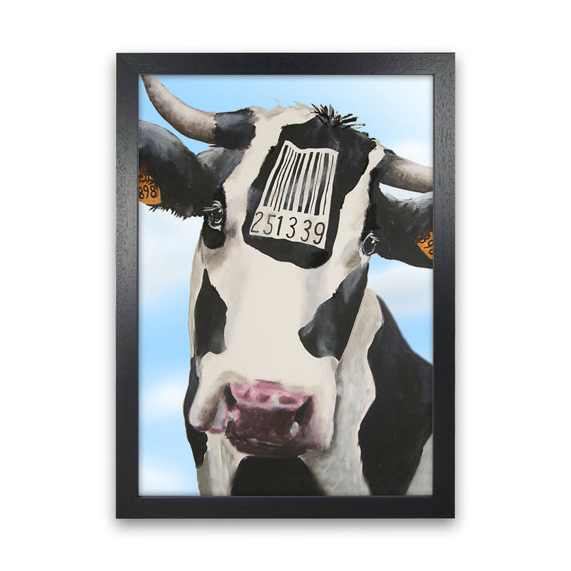 Cow Barcode 02 Art Print by Coco Deparis Black Grain