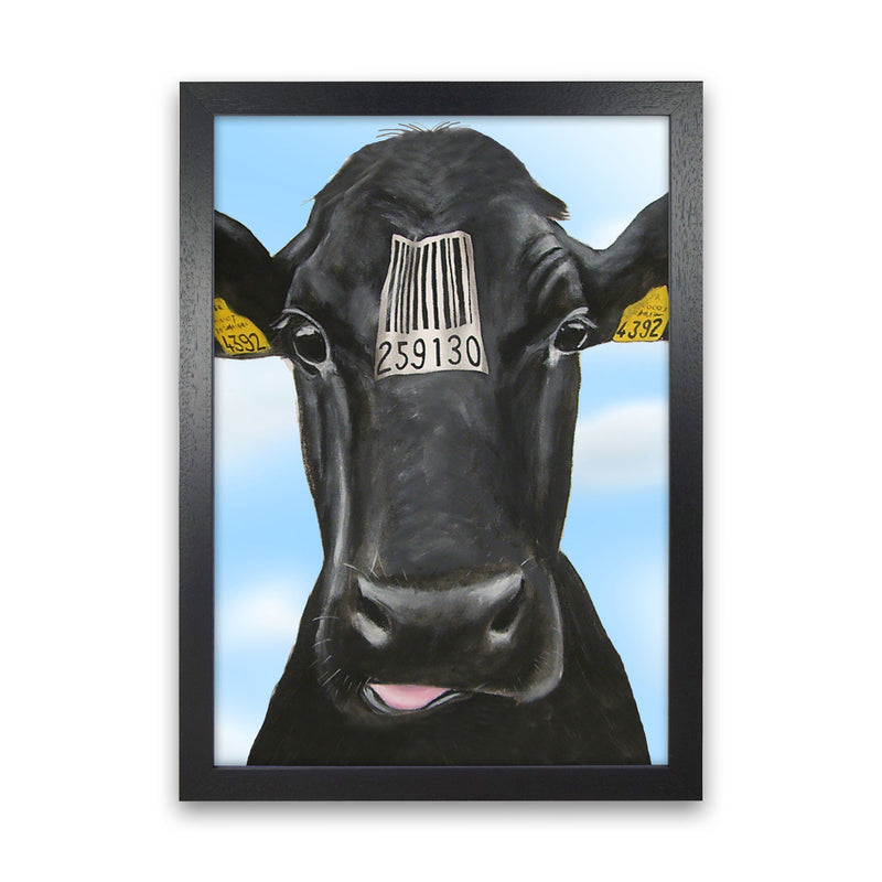 Cow Barcode 01 Art Print by Coco Deparis Black Grain