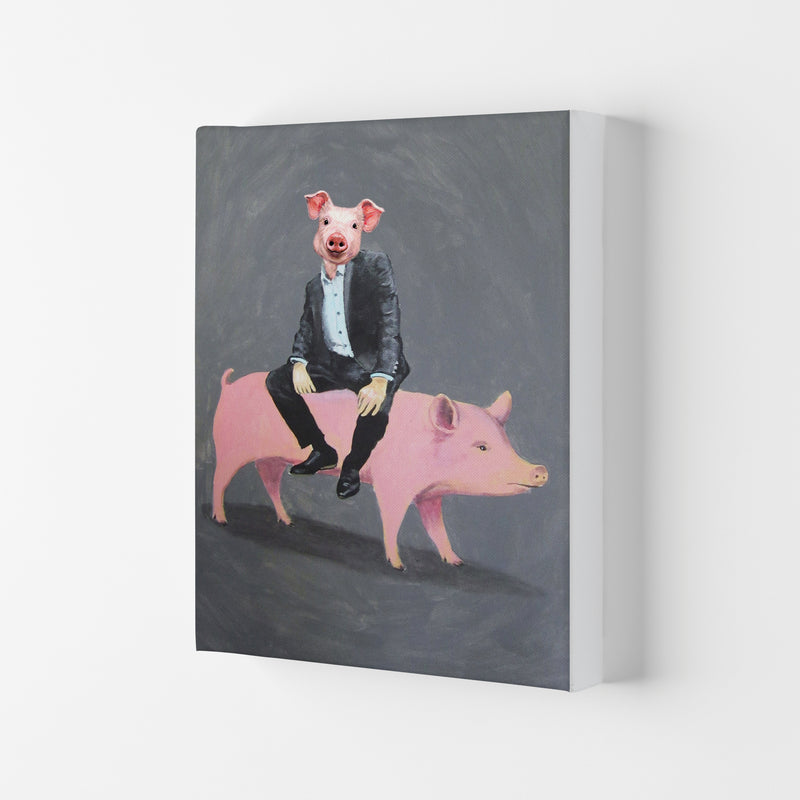 Pig Sitting On A Pig Art Print by Coco Deparis Canvas