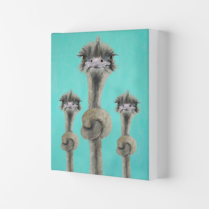 Ostriches Knotted Art Print by Coco Deparis Canvas