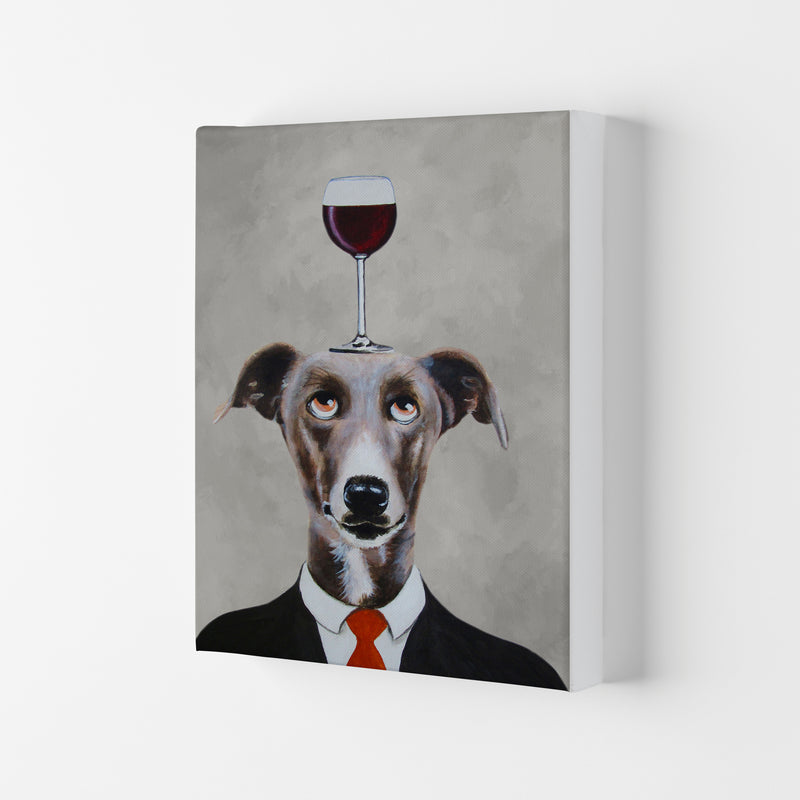 Greyhound With Wineglass Art Print by Coco Deparis Canvas