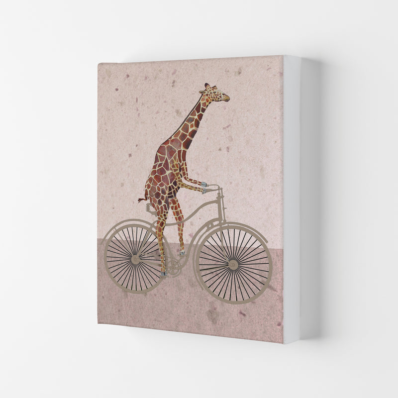 Giraffe On Bicycle Art Print by Coco Deparis Canvas