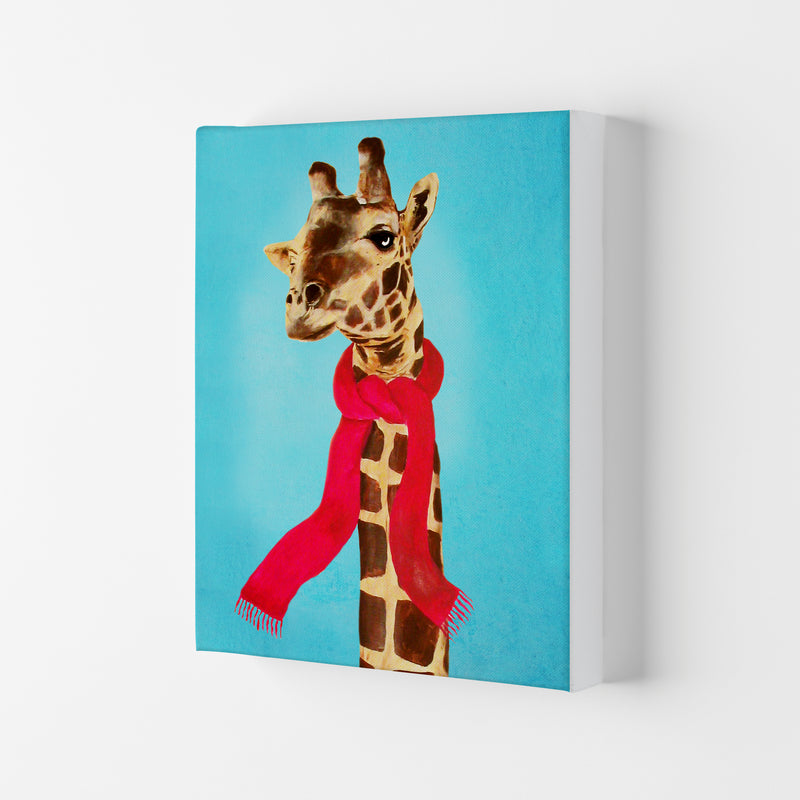 Giraffe In Winter Art Print by Coco Deparis Canvas
