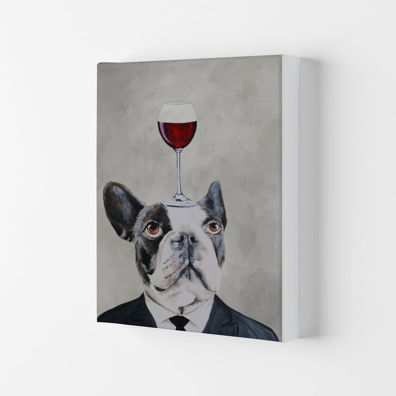 French Bulldog With Wineglass Art Print by Coco Deparis Canvas