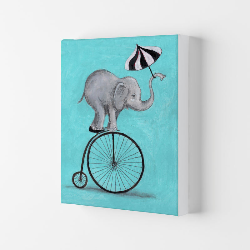 Elephant With Umbrella Art Print by Coco Deparis Canvas