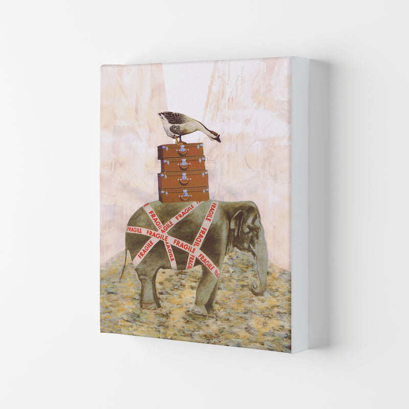 Elephant With Goose Art Print by Coco Deparis Canvas