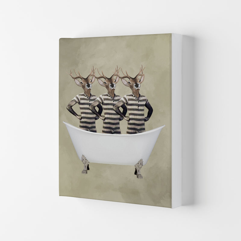 Deers In Bathtub Art Print by Coco Deparis Canvas