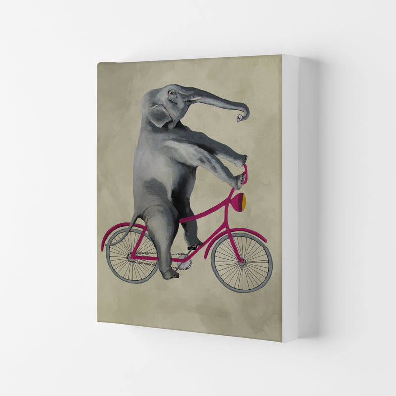 Elephant On Bicycle Art Print by Coco Deparis Canvas