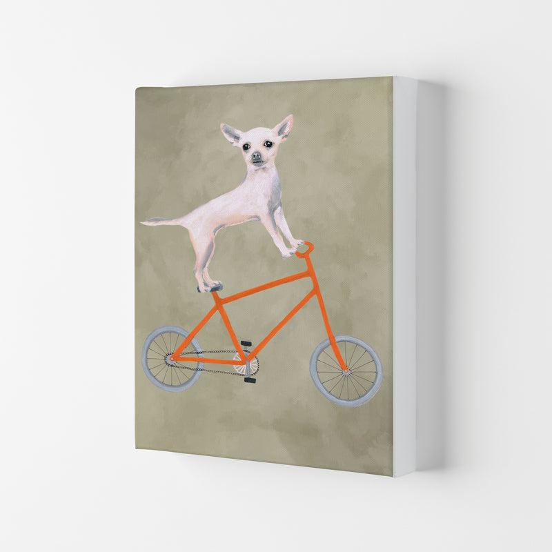 Chihuahua On Bicycle Art Print by Coco Deparis Canvas