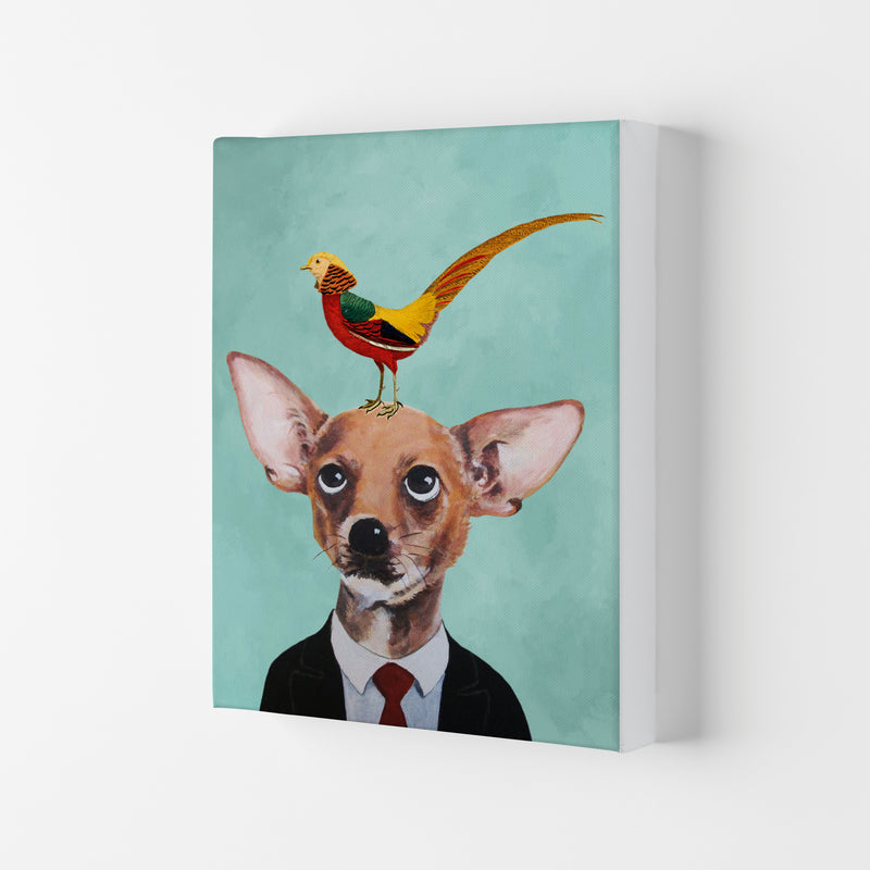 Chihuahua With Bird Art Print by Coco Deparis Canvas