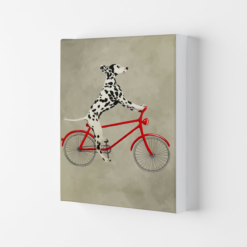 Dalmatian On Bicycle Art Print by Coco Deparis Canvas