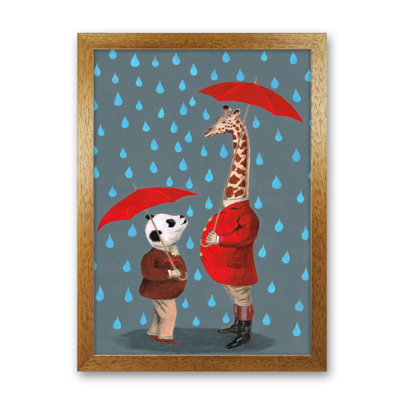 Panda And Giraffe Art Print by Coco Deparis Oak Grain