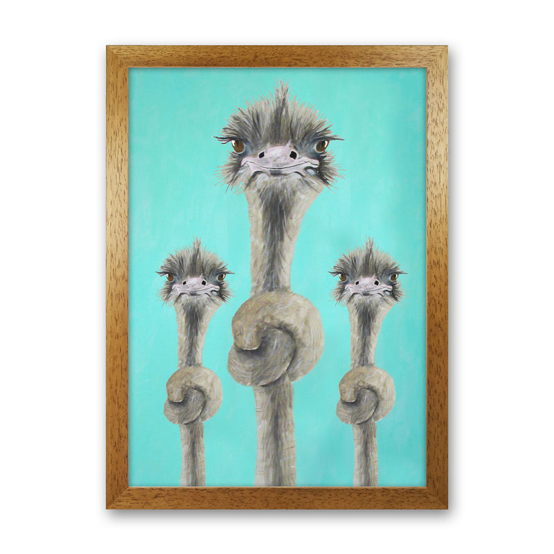 Ostriches Knotted Art Print by Coco Deparis Oak Grain