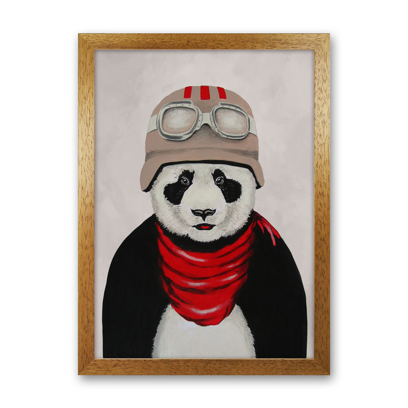 Panda Pilot Art Print by Coco Deparis Oak Grain