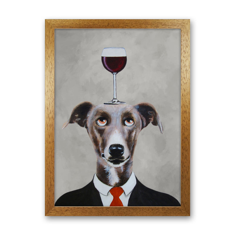 Greyhound With Wineglass Art Print by Coco Deparis Oak Grain