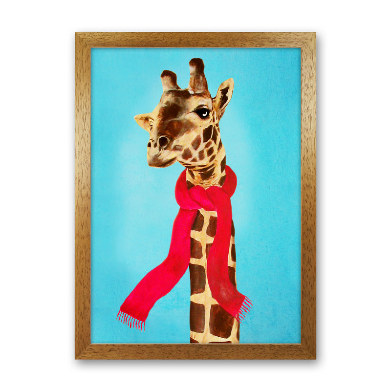 Giraffe In Winter Art Print by Coco Deparis Oak Grain