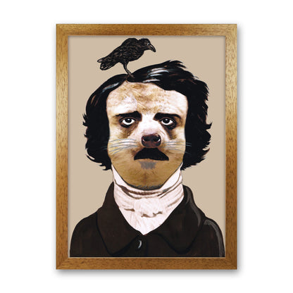 Edgar Allan Poe Art Print by Coco Deparis Oak Grain