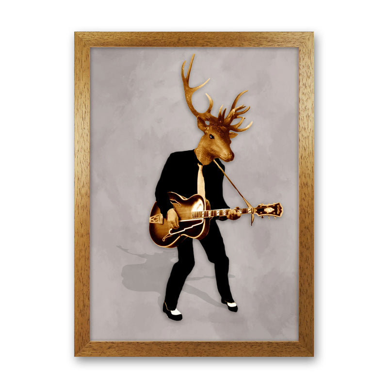 Deer Rock Art Print by Coco Deparis Oak Grain